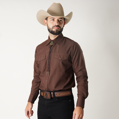 Camisa Caballero Lisa Café 80200015004
