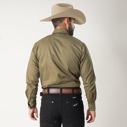 Camisa Caballero Lisa Verde Militar 80100023009