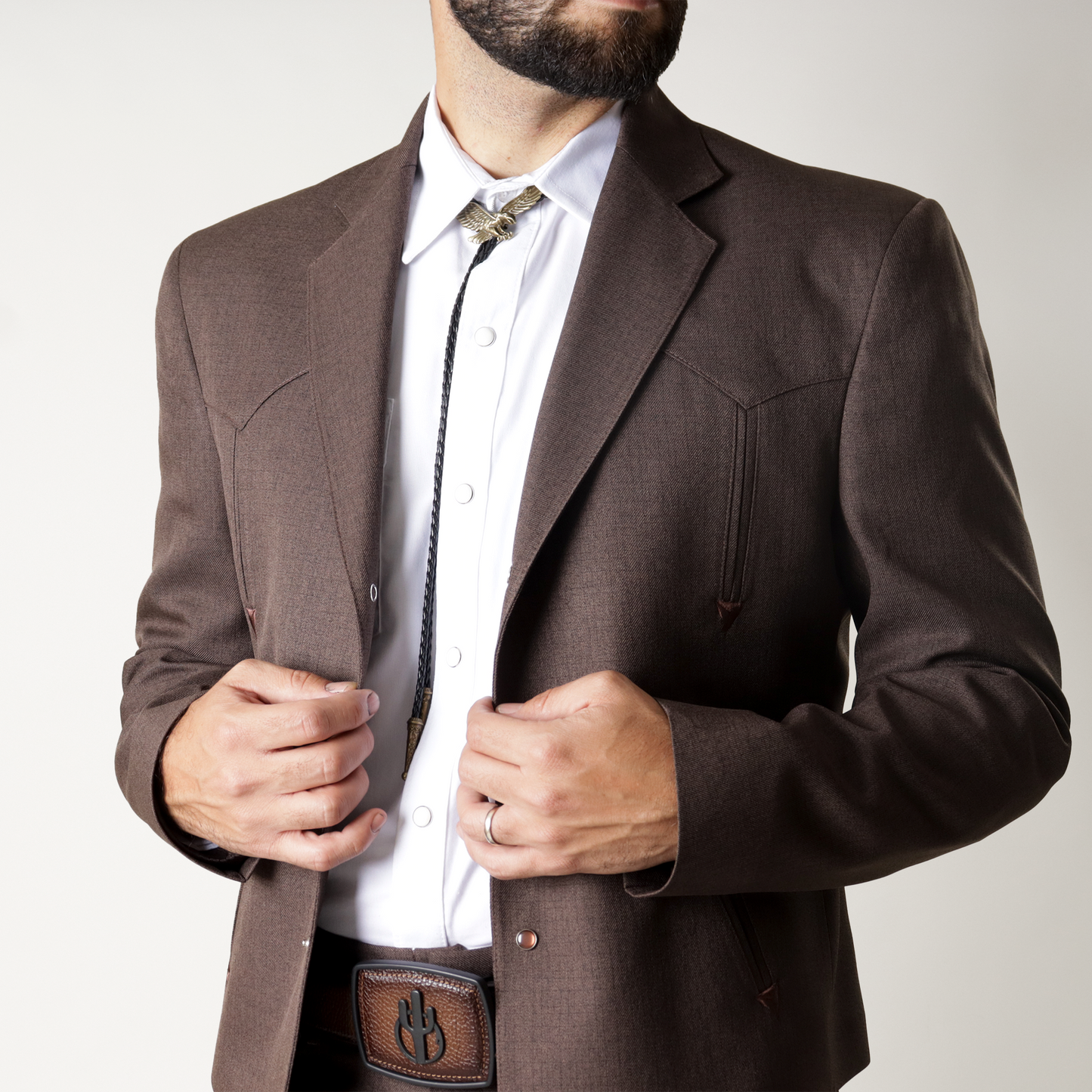TCO-101 Traje Caporal Toledo Café Oscuro Liso