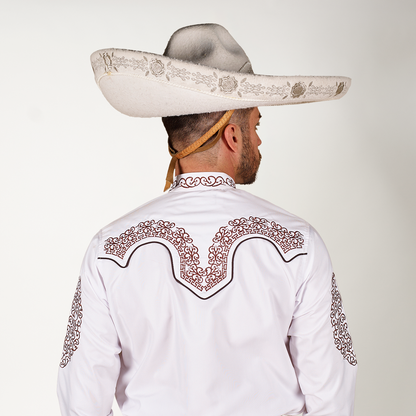 CAMISA CHARRA BLANCA BORDADO MARIACHI