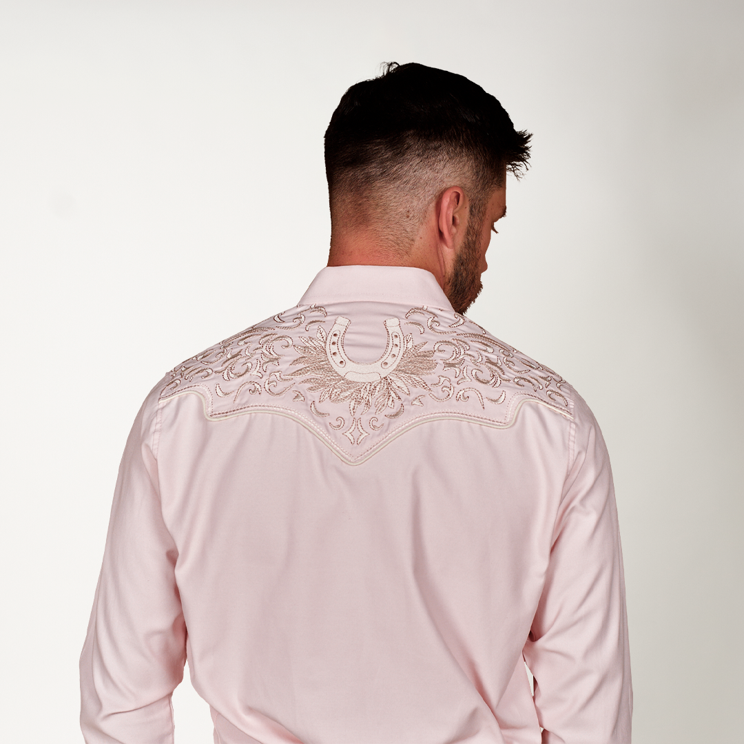 CAMISA ROSA BORDADO HERRADURA