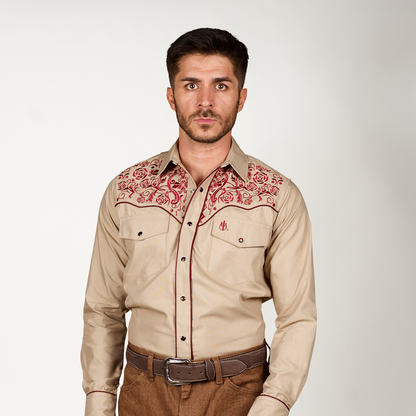 CAMISA KAKI BORDADO FIGO
