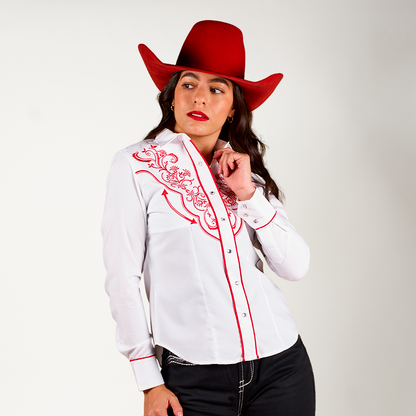 CAMISA BLANCA BORDADO BICOLOR