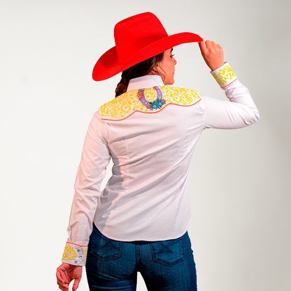 CAMISA BLANCA BORDADO HERRADURA