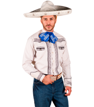 CAMISA DE CABALLERO GRIS BORDADO - 80313023010