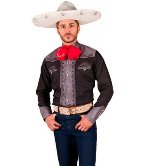 CAMISA DE CABALLERO NEGRO BORDADO - 80314023001