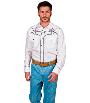 CAMISA TELA AMBASADOR BORDADO BLANCA - 80428023000