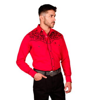CAMISA CABALLERO ROJO AMBASADOR CON BORDADO - 80430023003