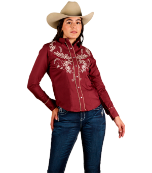 BLUSA DE DAMA TELA AMBASADOR BORDADO - 82422023004