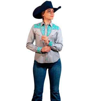 BLUSA DE DAMA TELA OXFORD BORDADO - 82429023010