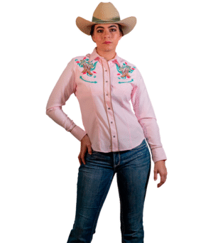 BLUSA DE DAMA TELA OXFORD BORDADO - 82430023012