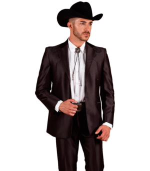 TRAJE DE CABALLERO NEGRO BORDADO - NG-102-59